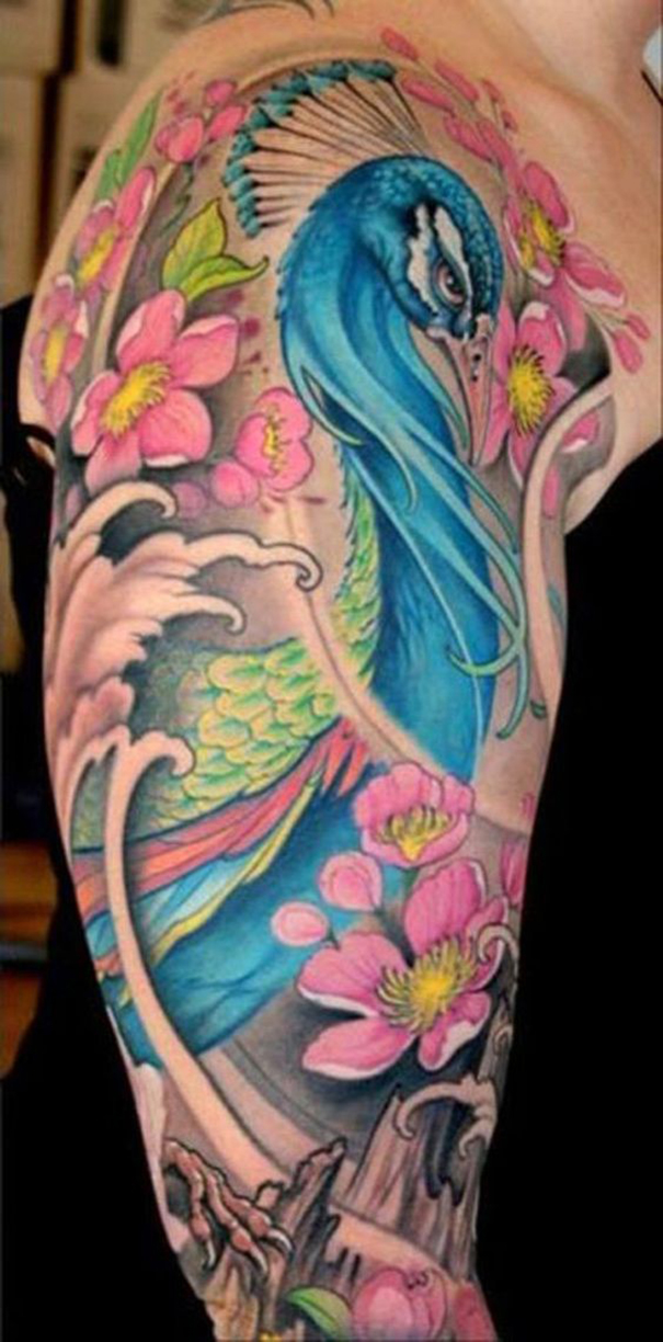 Colorful Peacock Tattoo Ideas