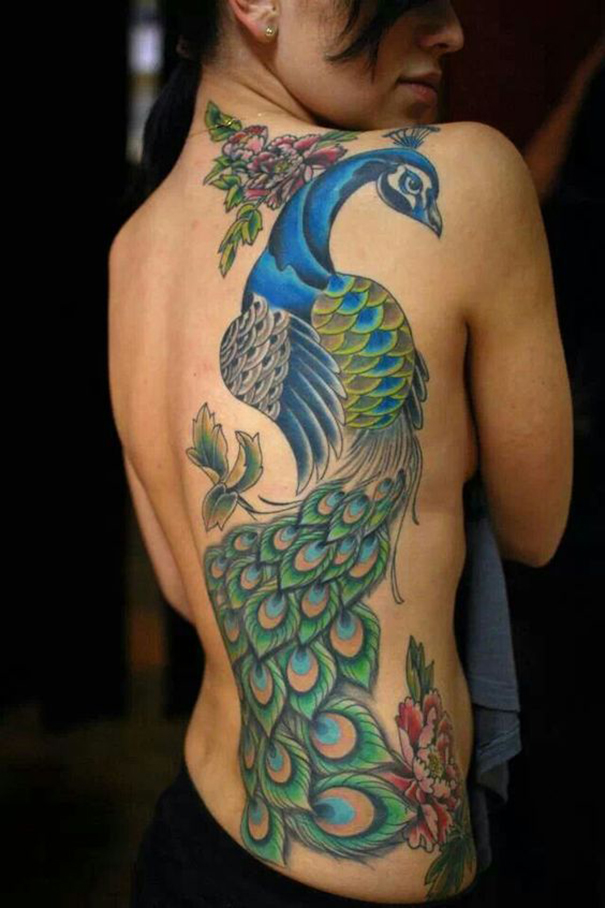 Colorful Peacock Tattoo Ideas
