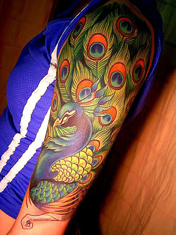 Colorful Peacock Tattoo Ideas