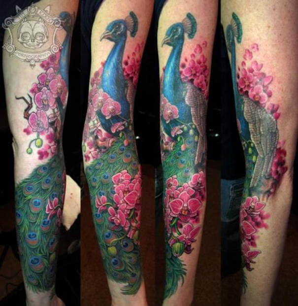 Colorful Peacock Tattoo Ideas
