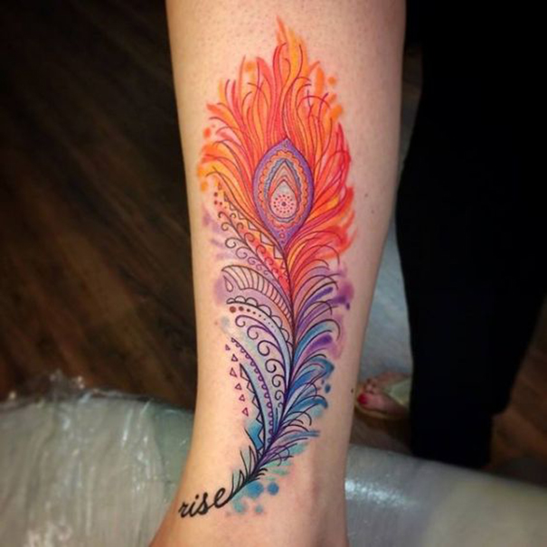 Colorful Peacock Tattoo Ideas