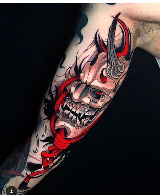 Traditional Japanese Mask Tattoo Ideas