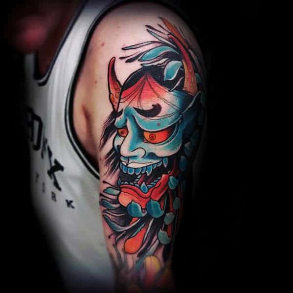 Traditional Japanese Mask Tattoo Ideas