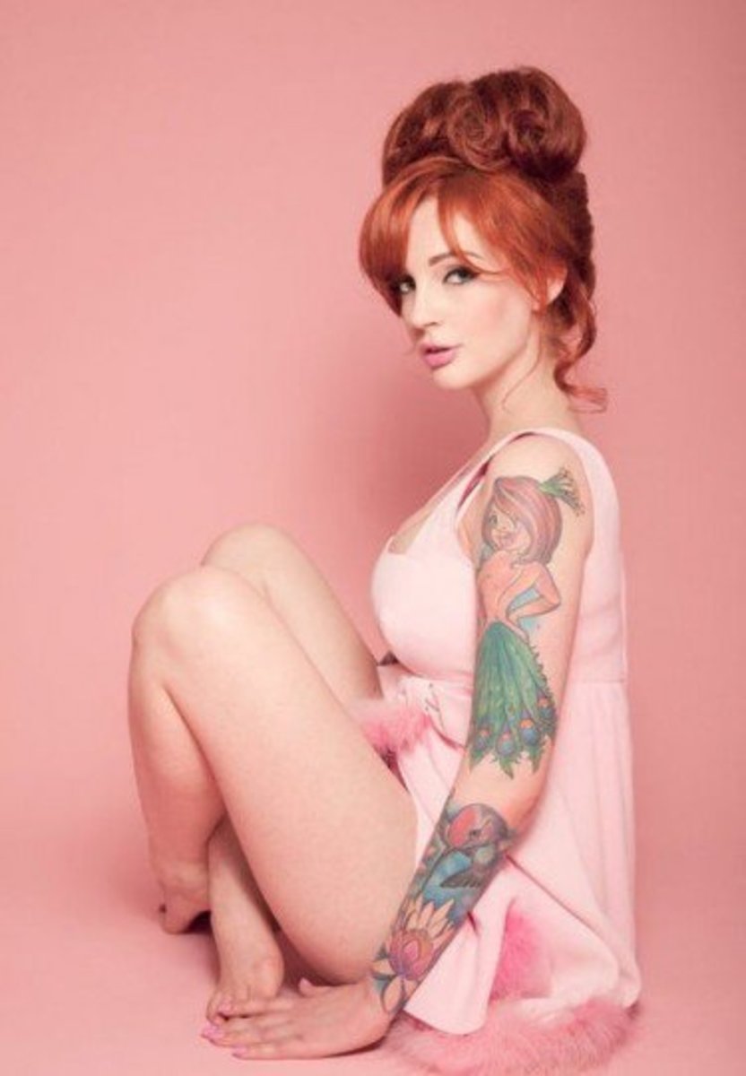 Vintage Pin-Up Girl Tattoo Designs