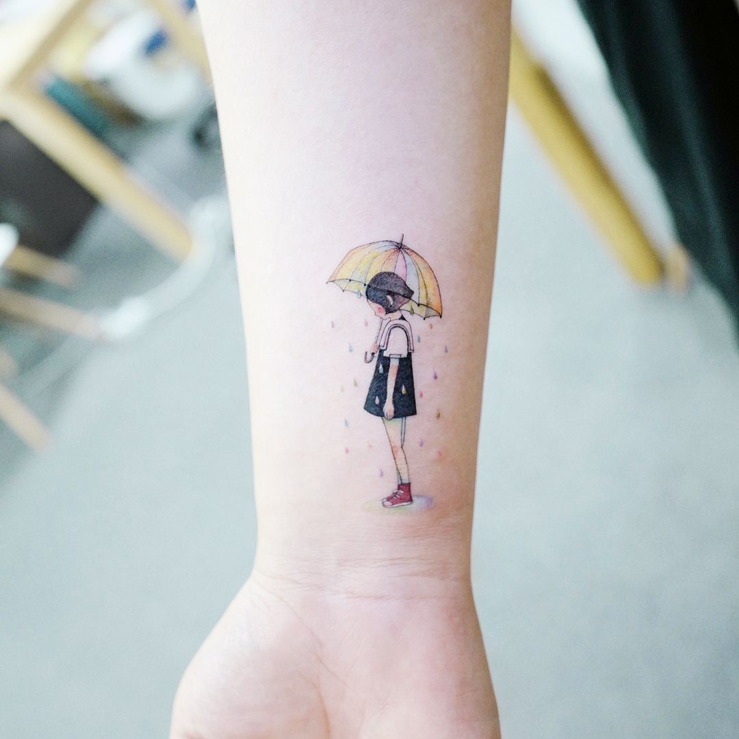 26 Outstanding Umbrella Tattoo Design Art Ideas
