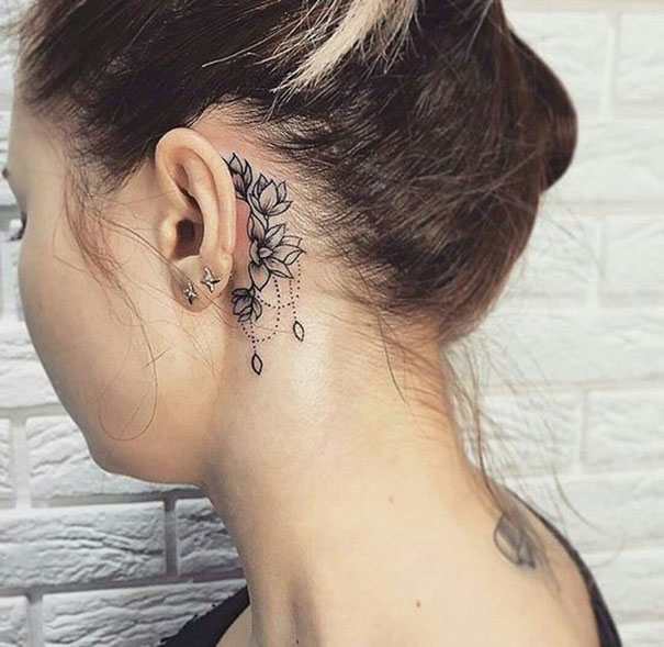 Top Trendy Behind Ear Tattoos 2022