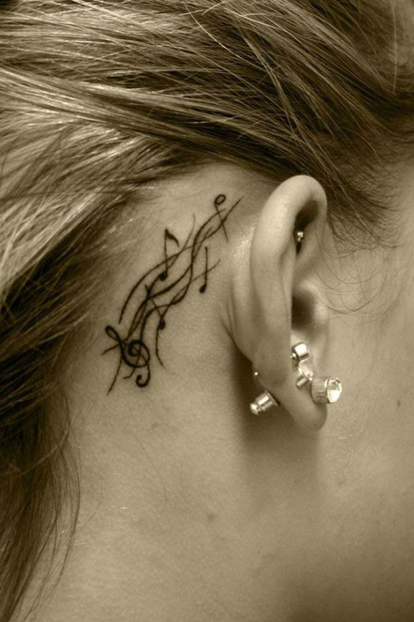 Top Trendy Behind Ear Tattoos 2022