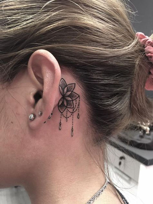 Top Trendy Behind Ear Tattoos 2022