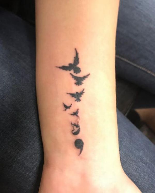 30+ Encouraging Semicolon Tattoo Ideas