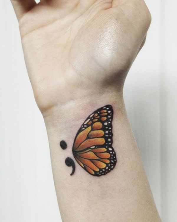 30+ Encouraging Semicolon Tattoo Ideas
