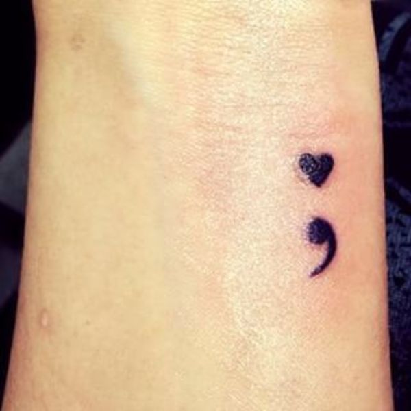 30+ Encouraging Semicolon Tattoo Ideas
