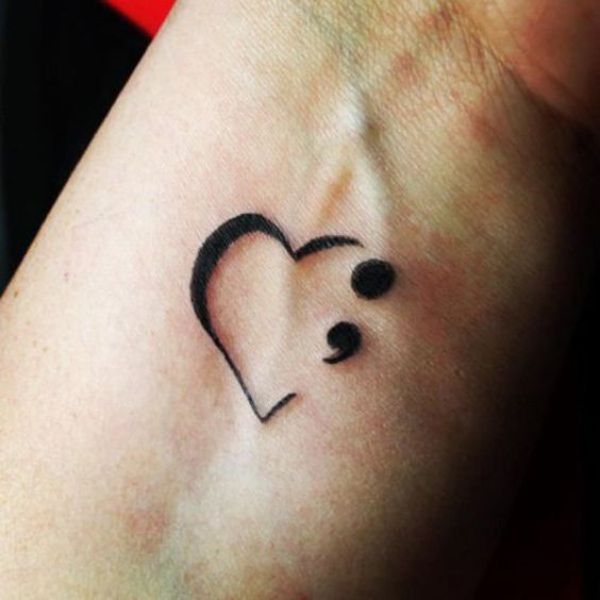 30+ Encouraging Semicolon Tattoo Ideas