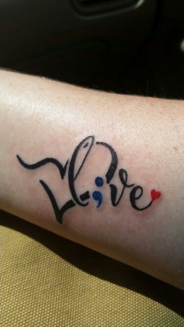 30+ Encouraging Semicolon Tattoo Ideas