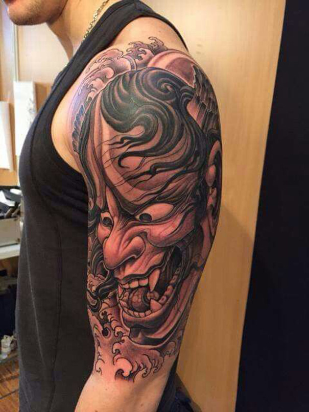 Traditional Japanese Mask Tattoo Ideas
