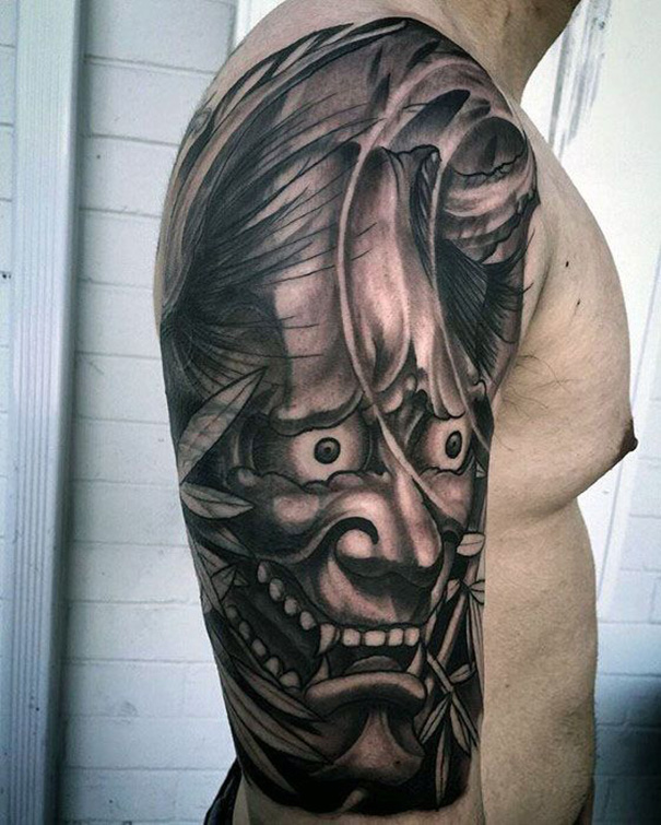 Traditional Japanese Mask Tattoo Ideas