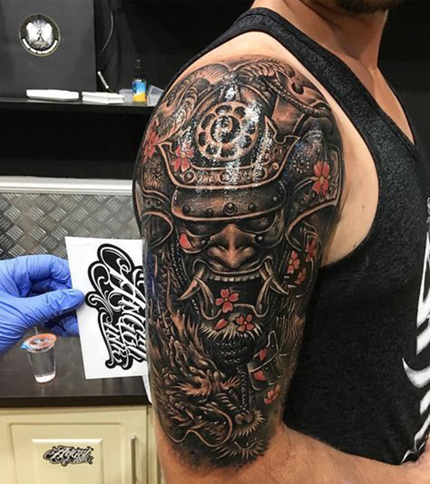 Traditional Japanese Mask Tattoo Ideas