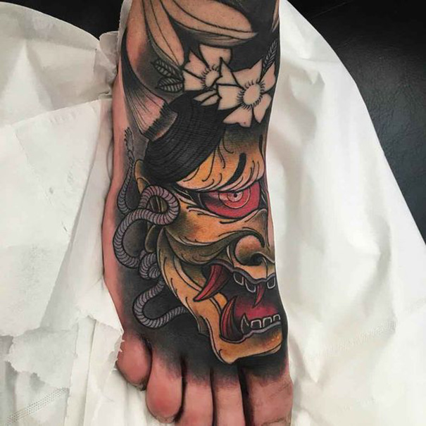 Traditional Japanese Mask Tattoo Ideas