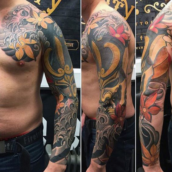 Traditional Japanese Mask Tattoo Ideas