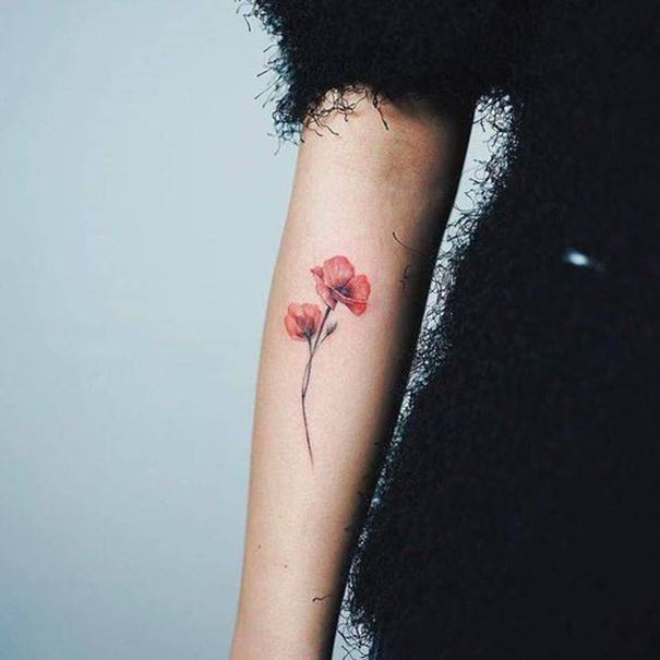 Women Poppy Flower Tattoos