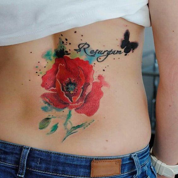 Women Poppy Flower Tattoos