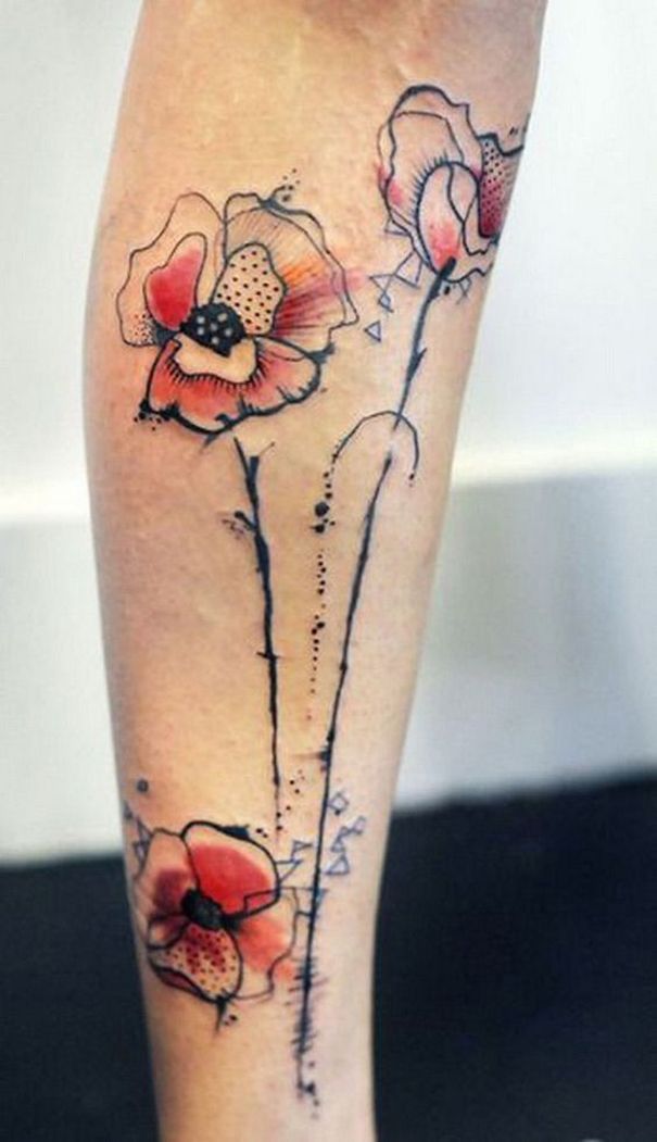 Women Poppy Flower Tattoos