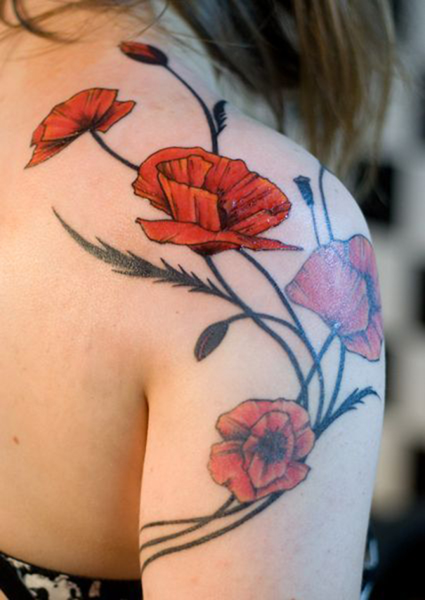 Women Poppy Flower Tattoos