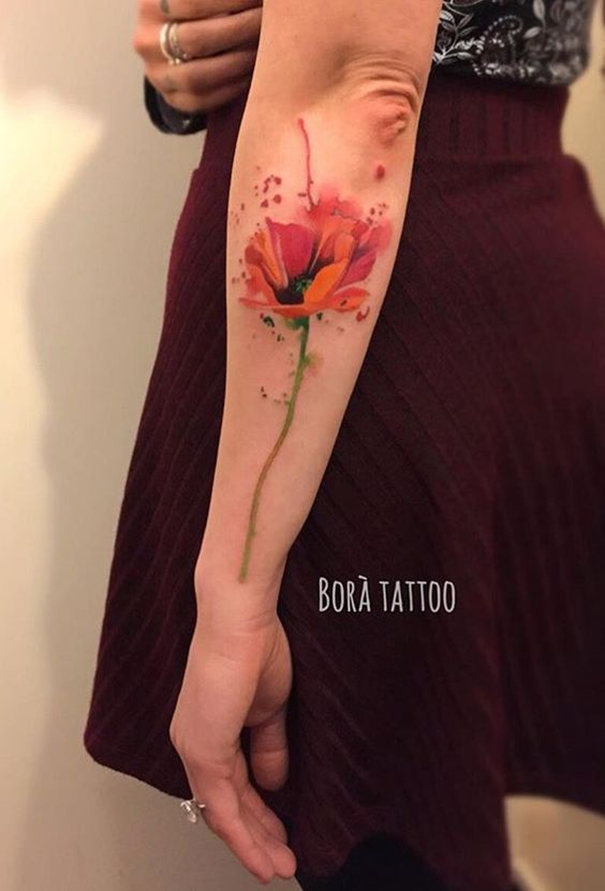 Women Poppy Flower Tattoos