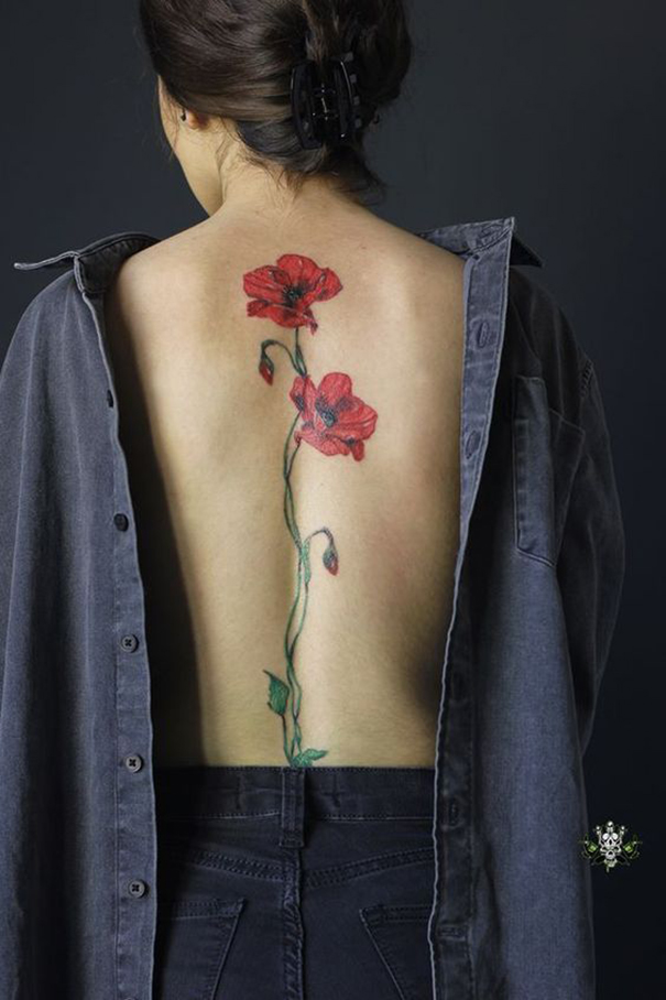 Women Poppy Flower Tattoos
