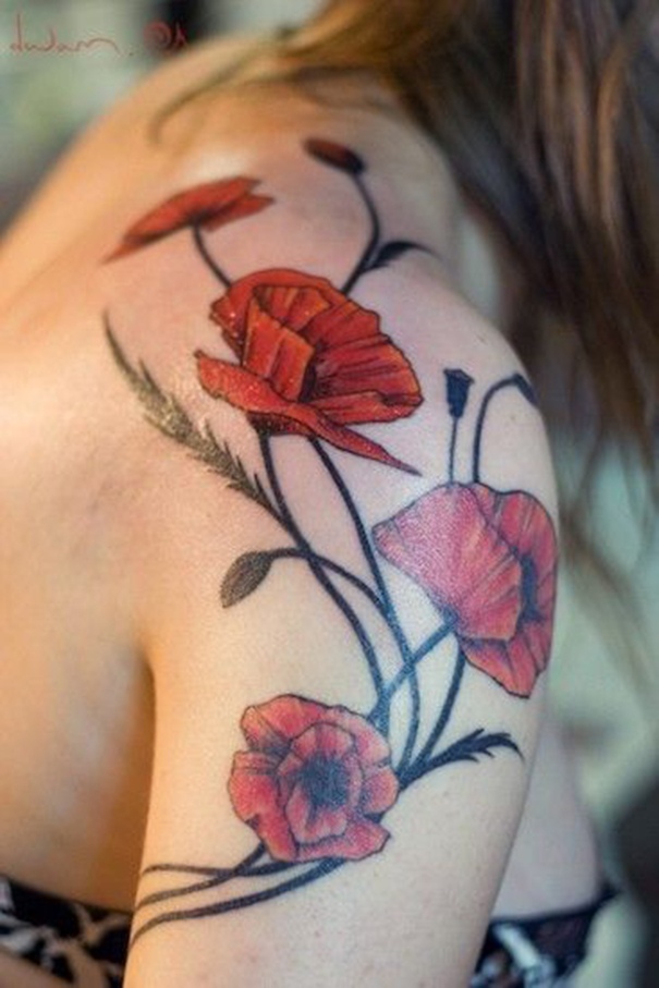 Women Poppy Flower Tattoos