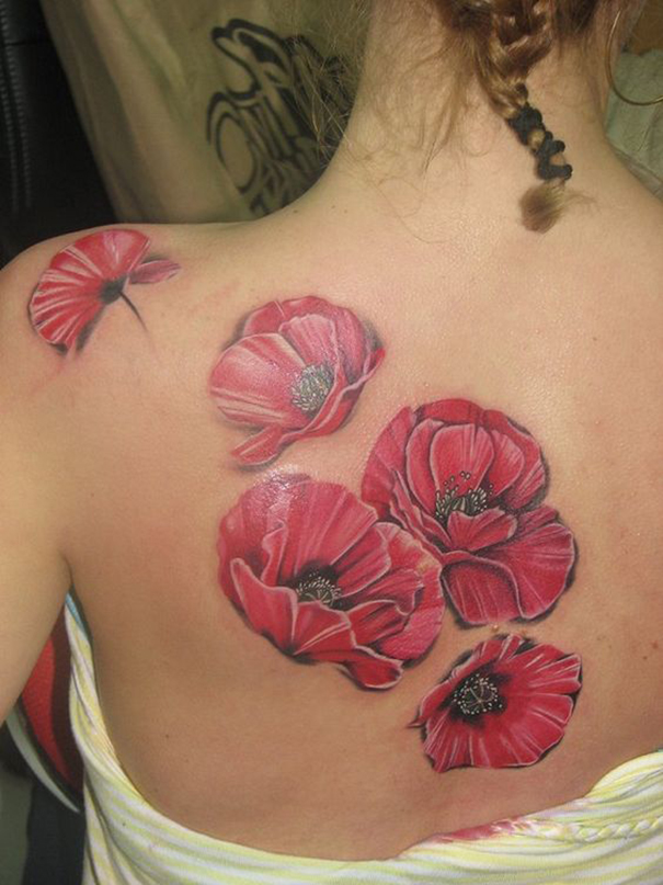 Women Poppy Flower Tattoos