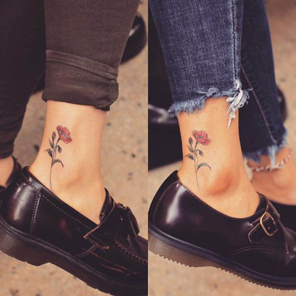 Women Poppy Flower Tattoos