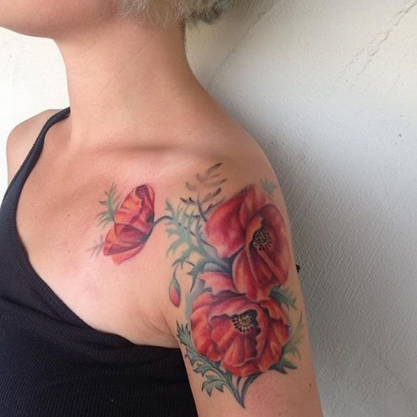 Women Poppy Flower Tattoos
