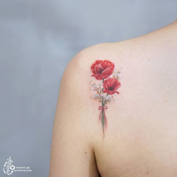 Women Poppy Flower Tattoos