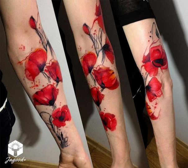Women Poppy Flower Tattoos