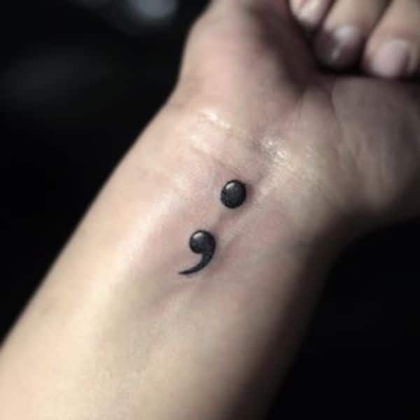 30+ Encouraging Semicolon Tattoo Ideas