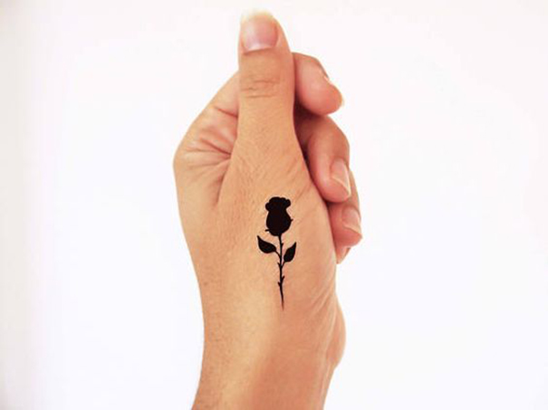 Creative Black & Blue Rose Tattoo Designs