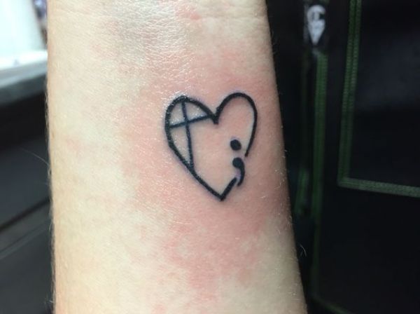 30+ Encouraging Semicolon Tattoo Ideas