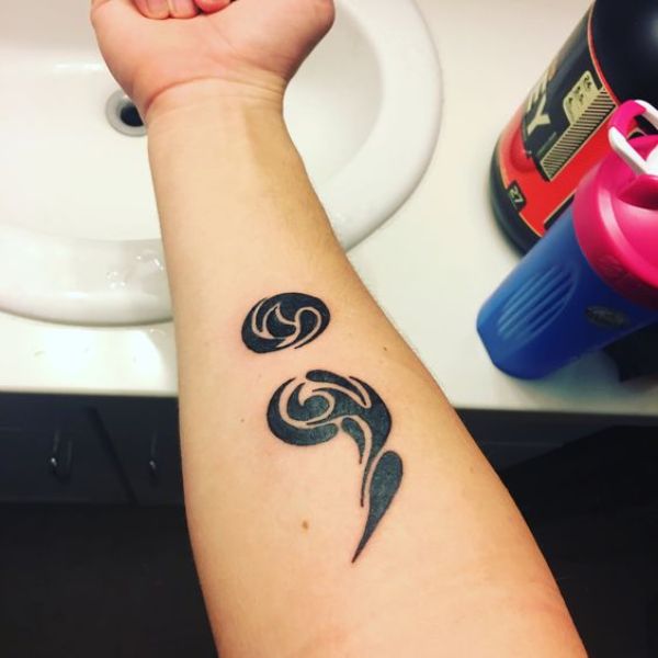 30+ Encouraging Semicolon Tattoo Ideas