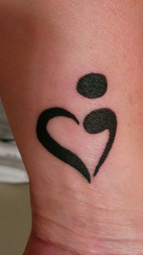 30+ Encouraging Semicolon Tattoo Ideas