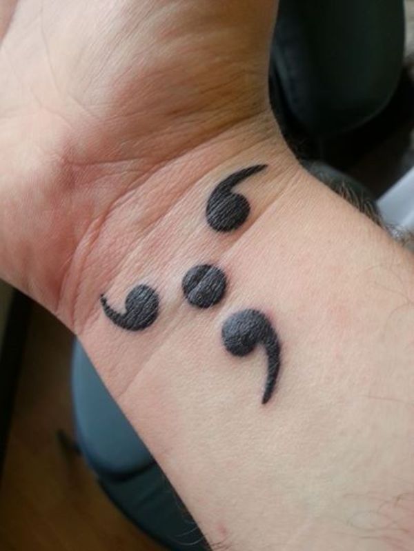 30+ Encouraging Semicolon Tattoo Ideas
