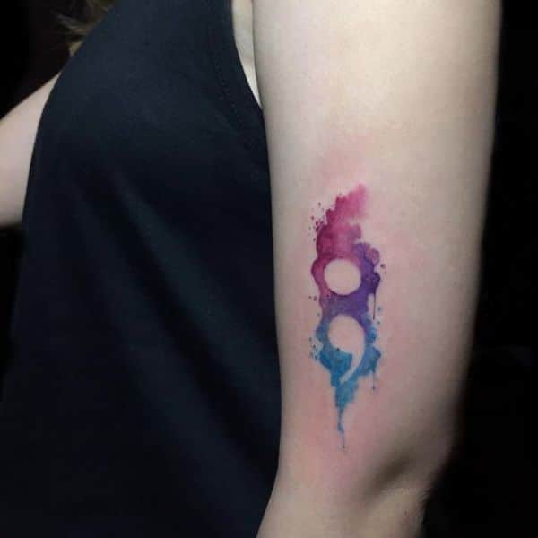 30+ Encouraging Semicolon Tattoo Ideas