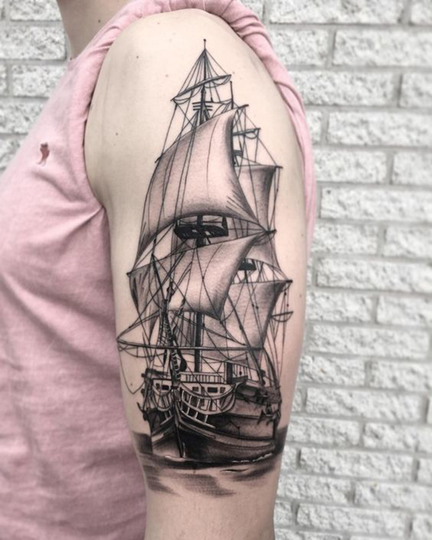 Popular Ship Tattoo Designs