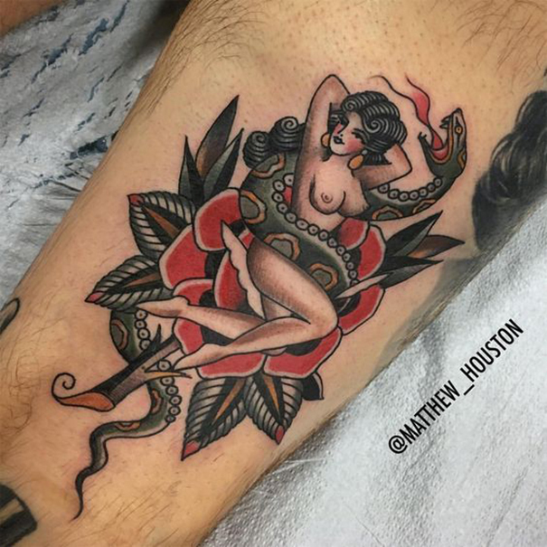 Vintage Pin-Up Girl Tattoo Designs