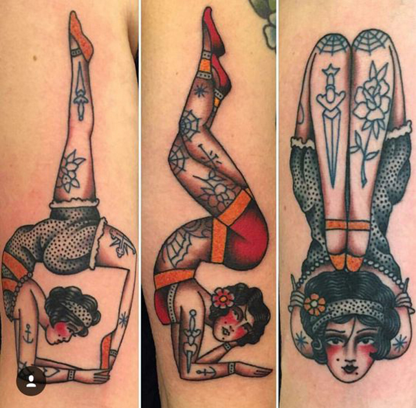 Vintage Pin-Up Girl Tattoo Designs