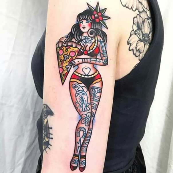 Vintage Pin-Up Girl Tattoo Designs
