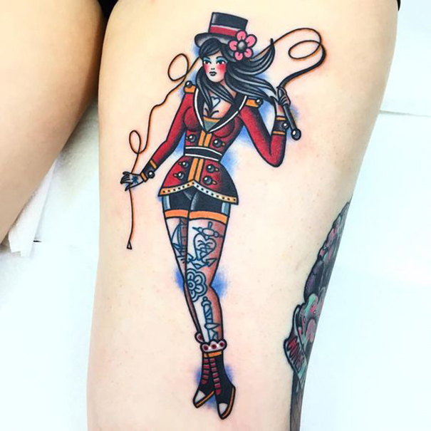 Vintage Pin-Up Girl Tattoo Designs