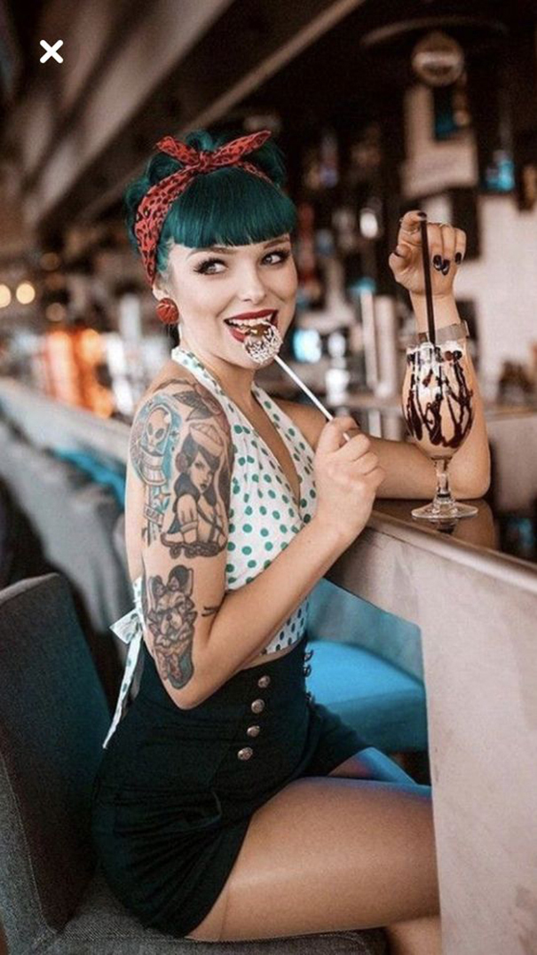 Vintage Pin-Up Girl Tattoo Designs