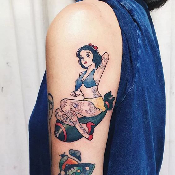 Vintage Pin-Up Girl Tattoo Designs