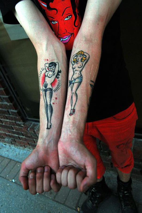 Vintage Pin-Up Girl Tattoo Designs