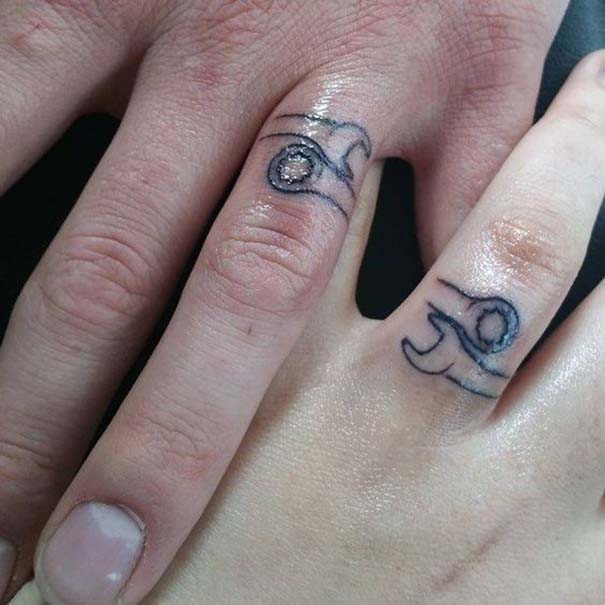 Matching Tattoos 2022: Wedding Ring Tattoo Ideas